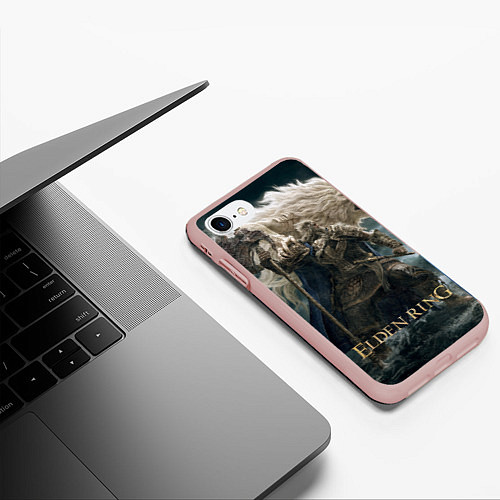 Чехол iPhone 7/8 матовый Годфри и лев Elden Ring / 3D-Светло-розовый – фото 3