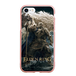 Чехол iPhone 7/8 матовый Годфри и лев Elden Ring, цвет: 3D-светло-розовый