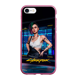 Чехол iPhone 7/8 матовый Judy Джуди Cyberpunk 2077, цвет: 3D-малиновый