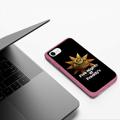 Чехол iPhone 7/8 матовый Five Nights at Freddys: Security Breach Воспитател / 3D-Малиновый – фото 3