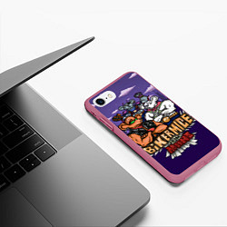 Чехол iPhone 7/8 матовый Мыши-Байкеры с Марса Рокеры, цвет: 3D-малиновый — фото 2