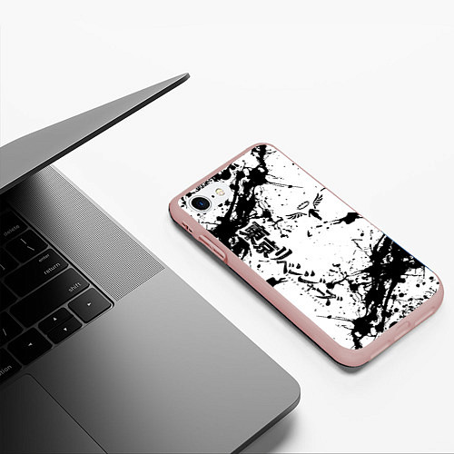 Чехол iPhone 7/8 матовый Токийские мстители Tokyo Revengers logo краска / 3D-Светло-розовый – фото 3