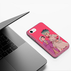 Чехол iPhone 7/8 матовый Ген и Сэнку, цвет: 3D-малиновый — фото 2