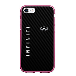 Чехол iPhone 7/8 матовый Infinity карбон, цвет: 3D-малиновый