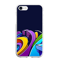 Чехол iPhone 7/8 матовый Цветное граффити, цвет: 3D-белый