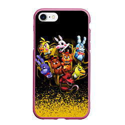 Чехол iPhone 7/8 матовый Фредди и Компания, цвет: 3D-малиновый