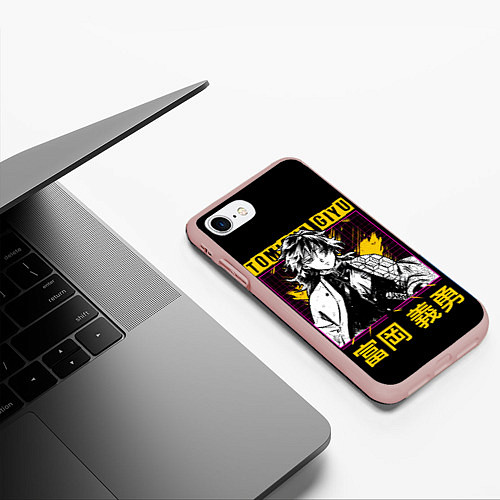 Чехол iPhone 7/8 матовый Томиока Гию Клинок рассекающий демонов Kimetsu no / 3D-Светло-розовый – фото 3