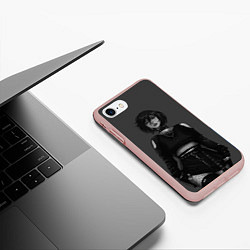 Чехол iPhone 7/8 матовый Микаса в современном виде Атака титанов, цвет: 3D-светло-розовый — фото 2