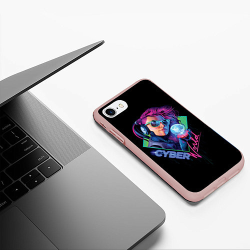 Чехол iPhone 7/8 матовый Cyber World / 3D-Светло-розовый – фото 3