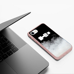 Чехол iPhone 7/8 матовый Hummer дым, цвет: 3D-светло-розовый — фото 2