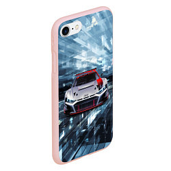 Чехол iPhone 7/8 матовый Audi Motorsport Racing team, цвет: 3D-светло-розовый — фото 2