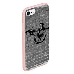 Чехол iPhone 7/8 матовый Мона Лиза Бэнкси Banksy, цвет: 3D-светло-розовый — фото 2