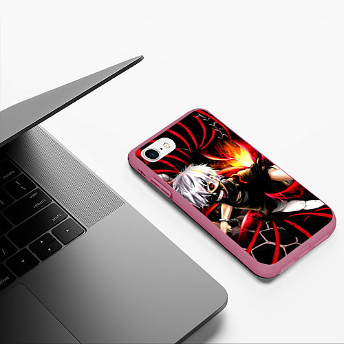 Чехол iPhone 7/8 матовый Tokyo Ghoul Токийский Гуль Red Snake / 3D-Малиновый – фото 3