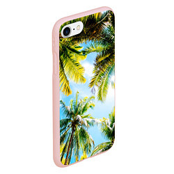 Чехол iPhone 7/8 матовый Пальмы под солнцем, цвет: 3D-светло-розовый — фото 2