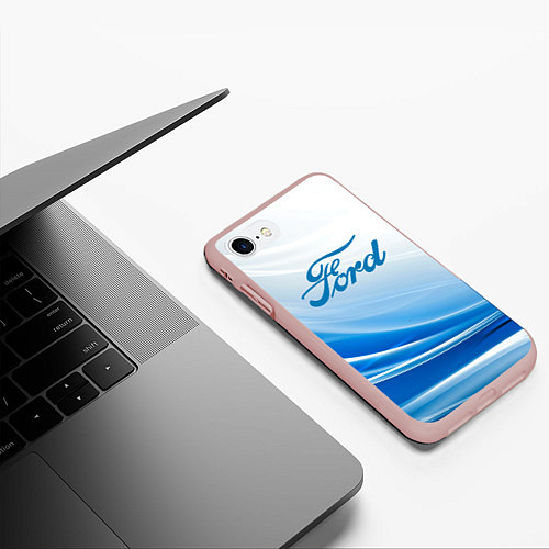 Чехол iPhone 7/8 матовый Форд abstraction / 3D-Светло-розовый – фото 3