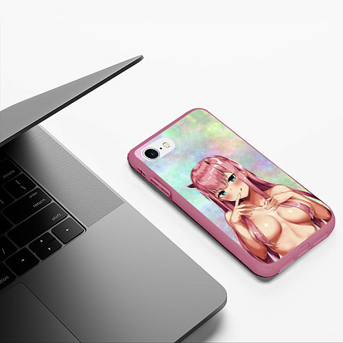 Чехол iPhone 7/8 матовый Darling In The FranXX Dreamy 002 / 3D-Малиновый – фото 3