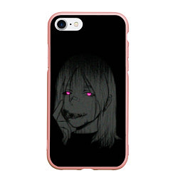 Чехол iPhone 7/8 матовый Девушка с неоновыми глазами, цвет: 3D-светло-розовый