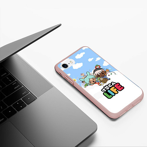 Чехол iPhone 7/8 матовый Toca Life Sky / 3D-Светло-розовый – фото 3