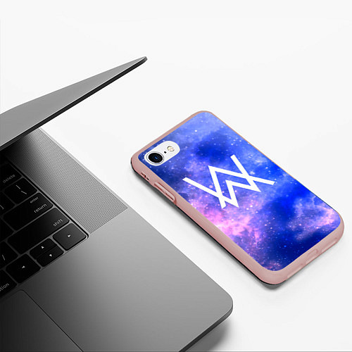 Чехол iPhone 7/8 матовый Alan Walker космос / 3D-Светло-розовый – фото 3