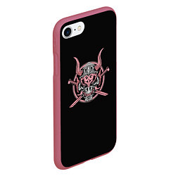 Чехол iPhone 7/8 матовый Розовый Демон Самурай, цвет: 3D-малиновый — фото 2