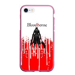 Чехол iPhone 7/8 матовый BLOODBORNE потеки красок, цвет: 3D-малиновый