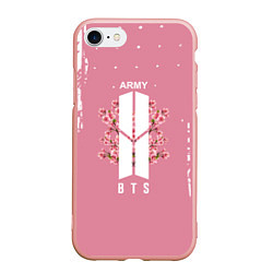 Чехол iPhone 7/8 матовый Bts ARMY, цвет: 3D-светло-розовый