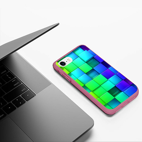 Чехол iPhone 7/8 матовый Color geometrics pattern Vanguard / 3D-Малиновый – фото 3