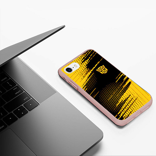 Чехол iPhone 7/8 матовый Bumblebee Бамблби / 3D-Светло-розовый – фото 3