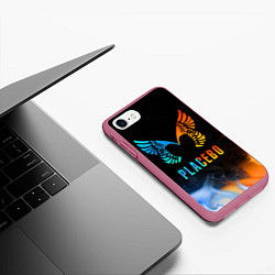 Чехол iPhone 7/8 матовый Placebo, Logo, цвет: 3D-малиновый — фото 2