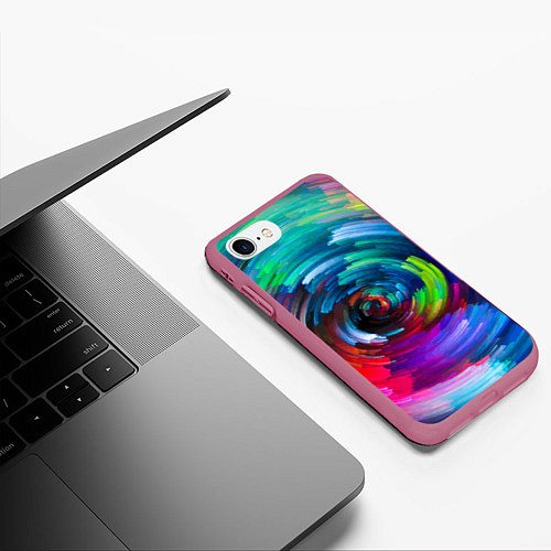 Чехол iPhone 7/8 матовый Vanguard color pattern 2029 / 3D-Малиновый – фото 3