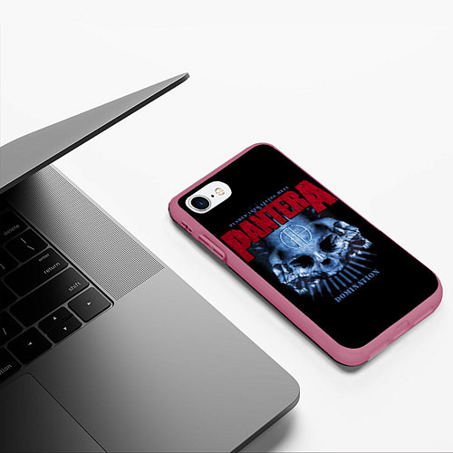 Чехол iPhone 7/8 матовый Pantera Domination / 3D-Малиновый – фото 3