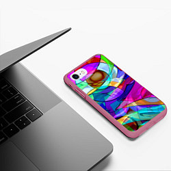 Чехол iPhone 7/8 матовый Геометрический паттерн Абстракция, цвет: 3D-малиновый — фото 2