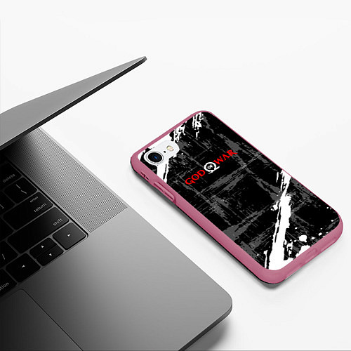 Чехол iPhone 7/8 матовый God of war gameplay / 3D-Малиновый – фото 3