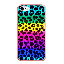 Чехол iPhone 7/8 матовый Leopard Pattern Neon, цвет: 3D-светло-розовый