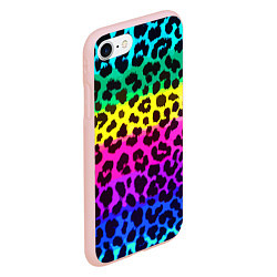 Чехол iPhone 7/8 матовый Leopard Pattern Neon, цвет: 3D-светло-розовый — фото 2