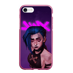 Чехол iPhone 7/8 матовый ARCANE League Of Legends JINX, цвет: 3D-малиновый