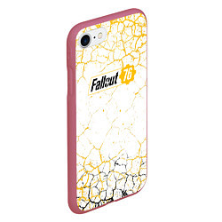 Чехол iPhone 7/8 матовый Fallout 76 Жёлтая выжженная пустошь, цвет: 3D-малиновый — фото 2