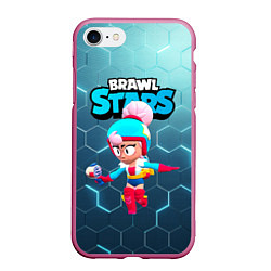 Чехол iPhone 7/8 матовый Джанет BrawlStars JANET, цвет: 3D-малиновый