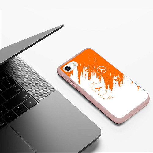 Чехол iPhone 7/8 матовый Half-life texture / 3D-Светло-розовый – фото 3