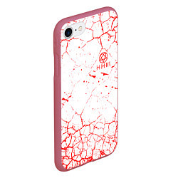 Чехол iPhone 7/8 матовый HIM Трещины, цвет: 3D-малиновый — фото 2