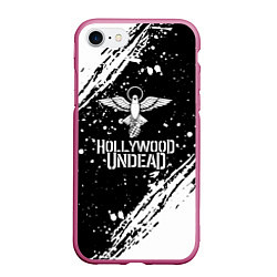 Чехол iPhone 7/8 матовый Hollywood undead, цвет: 3D-малиновый