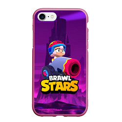 Чехол iPhone 7/8 матовый BrawlStars Бонни с пушкой Bonny, цвет: 3D-малиновый