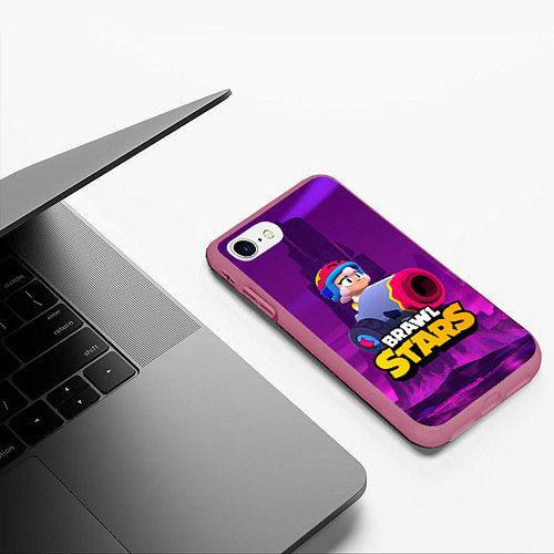 Чехол iPhone 7/8 матовый BrawlStars Бонни с пушкой Bonny / 3D-Малиновый – фото 3