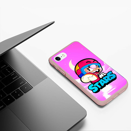 Чехол iPhone 7/8 матовый Иконка brawlstars Бонни Bonny / 3D-Светло-розовый – фото 3