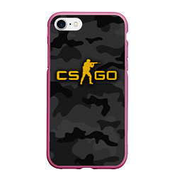 Чехол iPhone 7/8 матовый Counter-Strike Камуфляж Тёмные Воды, цвет: 3D-малиновый