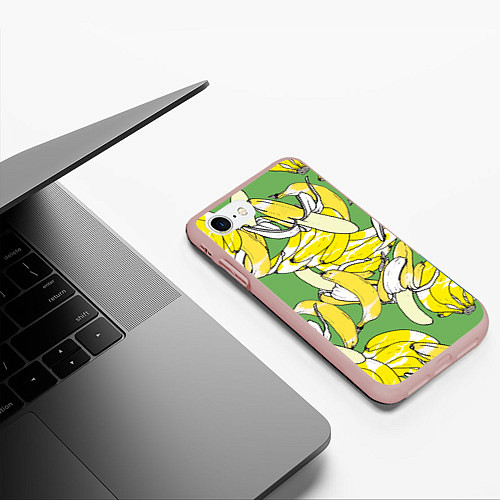 Чехол iPhone 7/8 матовый Banana pattern Summer Food / 3D-Светло-розовый – фото 3