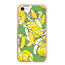 Чехол iPhone 7/8 матовый Banana pattern Summer Food, цвет: 3D-светло-розовый