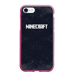 Чехол iPhone 7/8 матовый Майнкрафт MineCraft текстура, цвет: 3D-малиновый