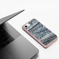 Чехол iPhone 7/8 матовый Текстура скалы Mountain Stone, цвет: 3D-светло-розовый — фото 2