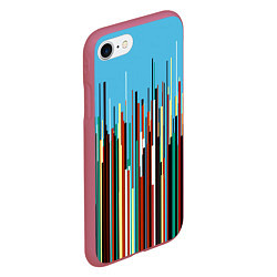 Чехол iPhone 7/8 матовый Красочный растр Fashion, цвет: 3D-малиновый — фото 2
